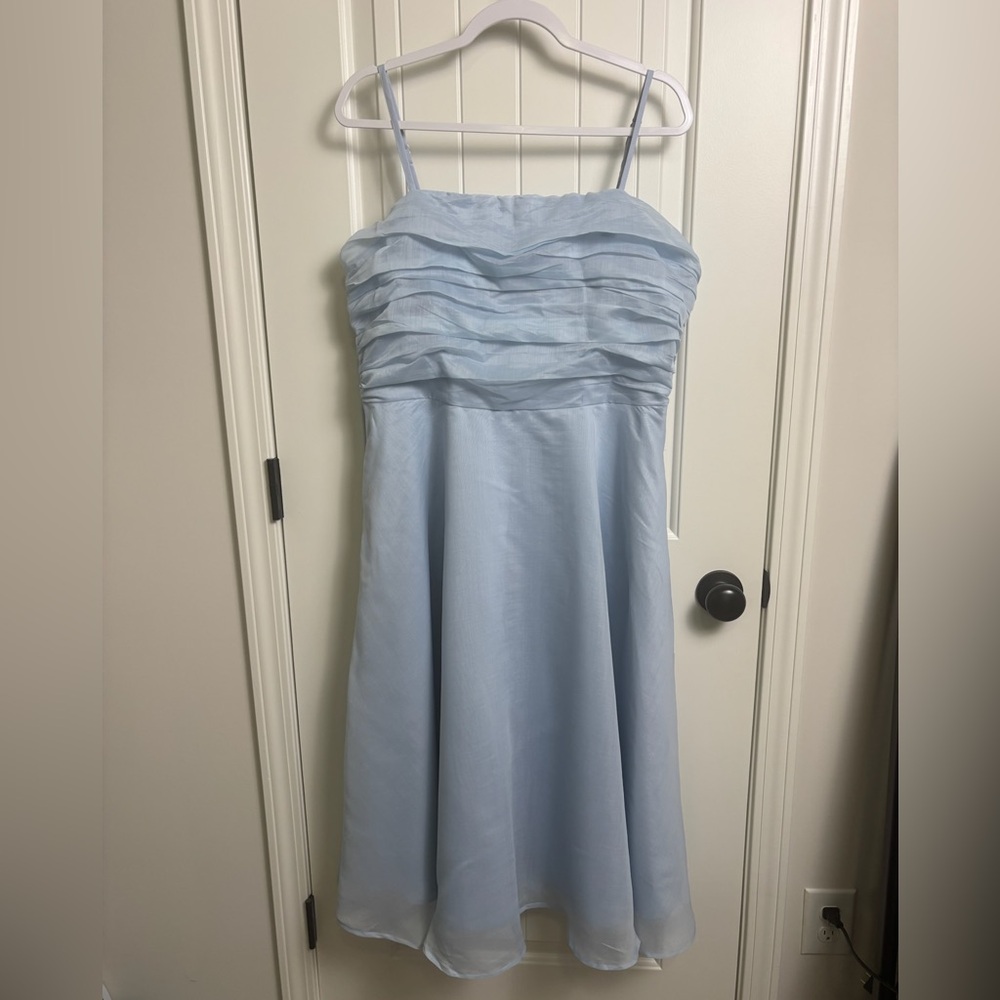 Amazon Light Blue Spaghetti Strap Chiffon Dress